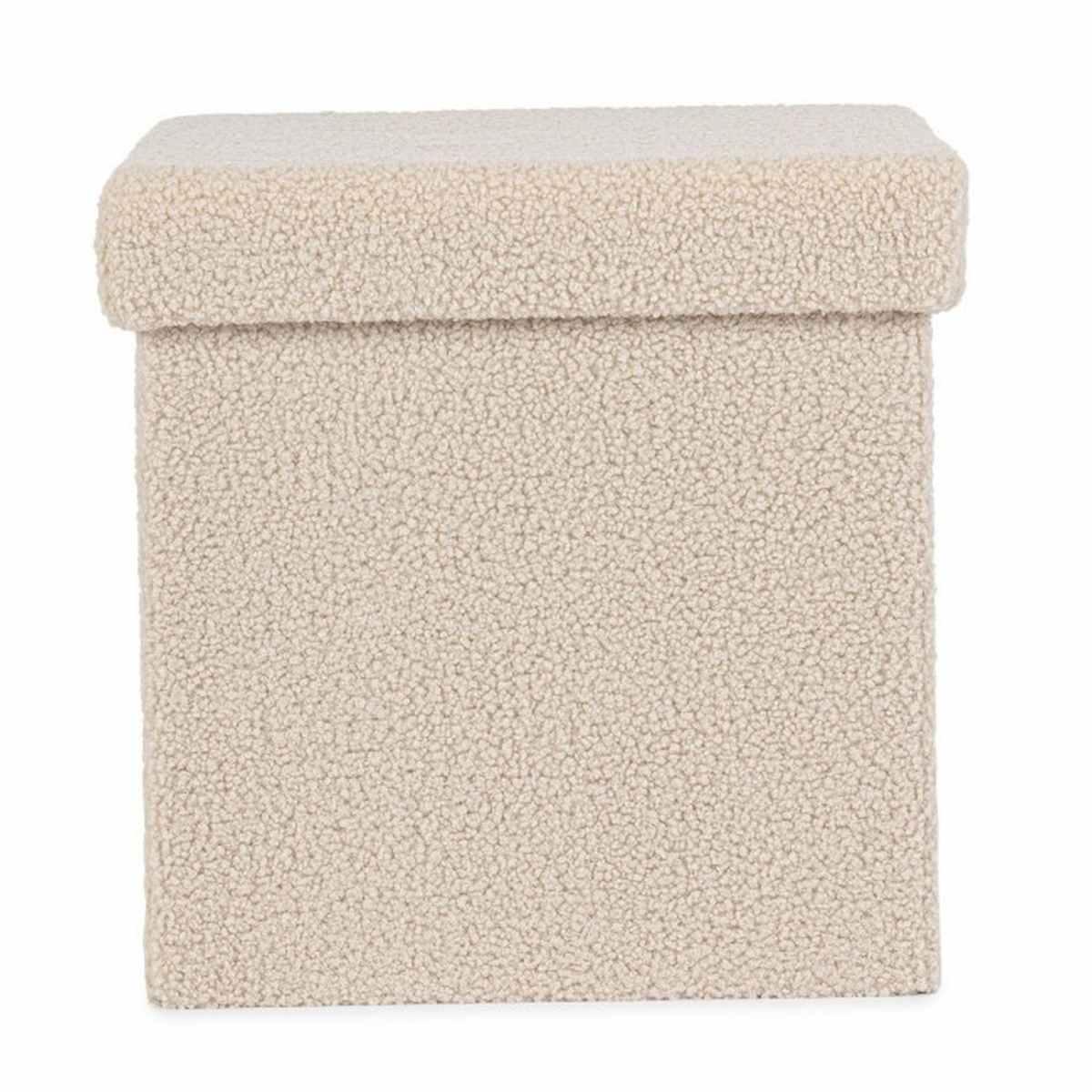 Pouf Contenitore Pieghevole. Joris Quadro Boucle Beige | Bizzotto