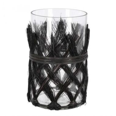 Vaso Zhob Cil Vetro Nero cm.19 | Bizzotto