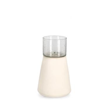 Portacandela Mardan Vetro Bianco cm.H20 | Bizzotto