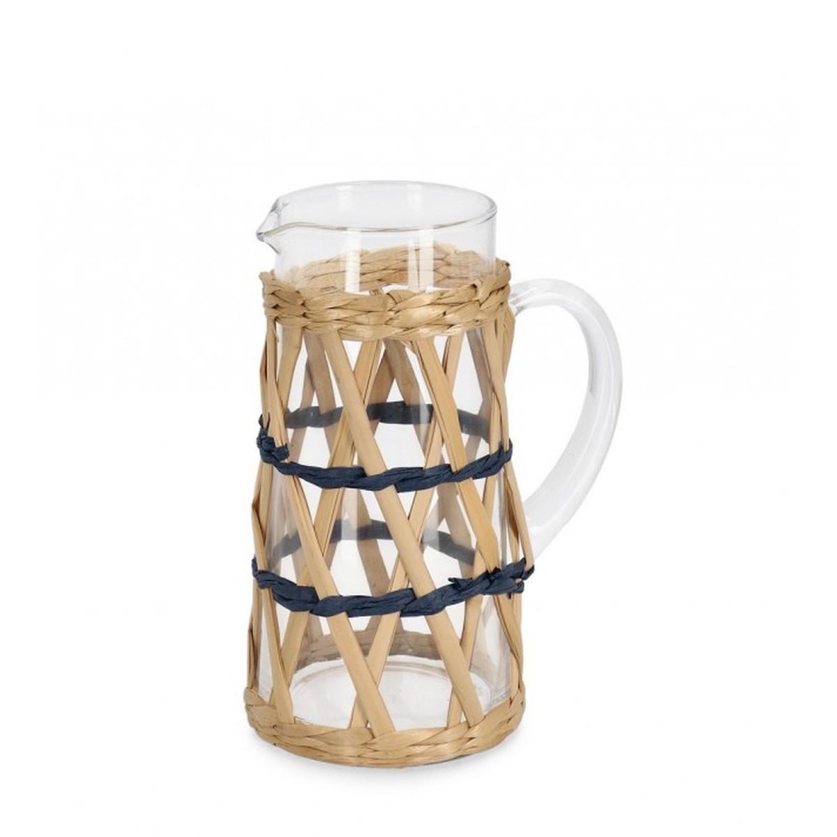 Caraffa Vetro Decor Soraya Blu cm.H20 | Bizzotto