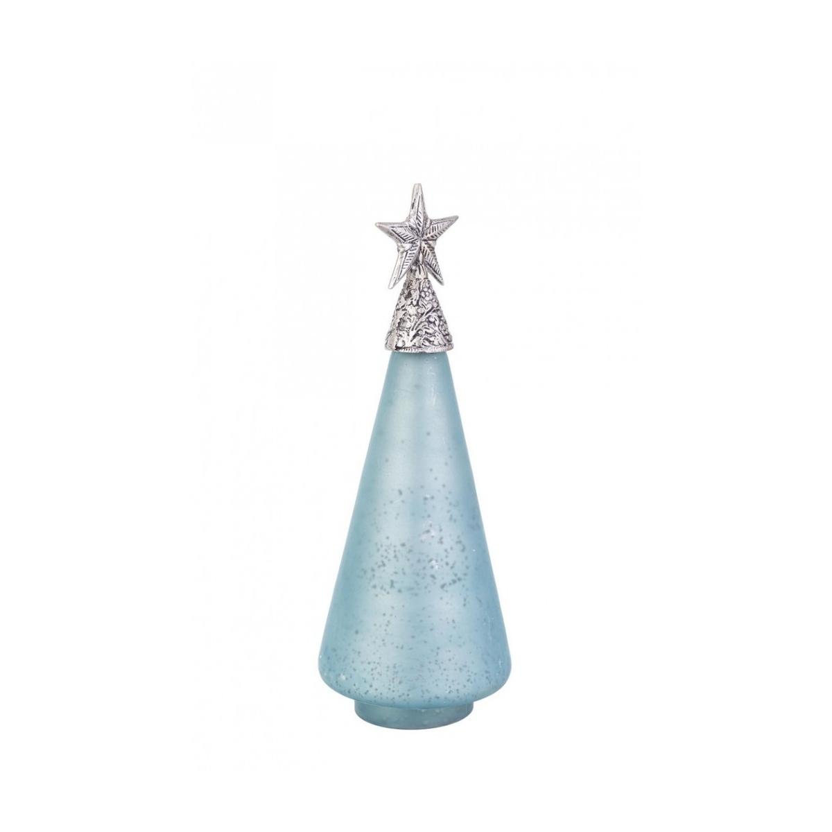 Pino Vetro Glow Azzurro Opaco con Stella cm.H34 | Bizzotto