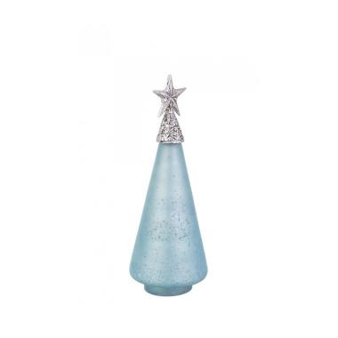 Pino Vetro Glow Azzurro Opaco con Stella cm.H34 | Bizzotto
