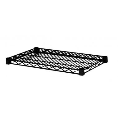 Piano Scaffale Cromo Nero Opaco Lux Rettangolare cm.35x60 | Bizzotto