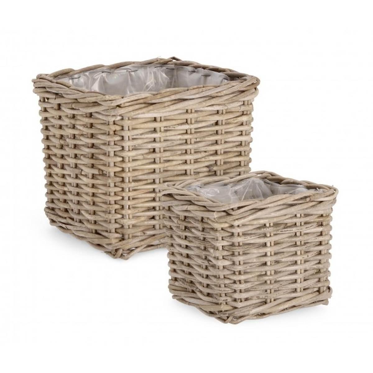 Cesto Set pz.2 Randy Quadro Grigio | Bizzotto