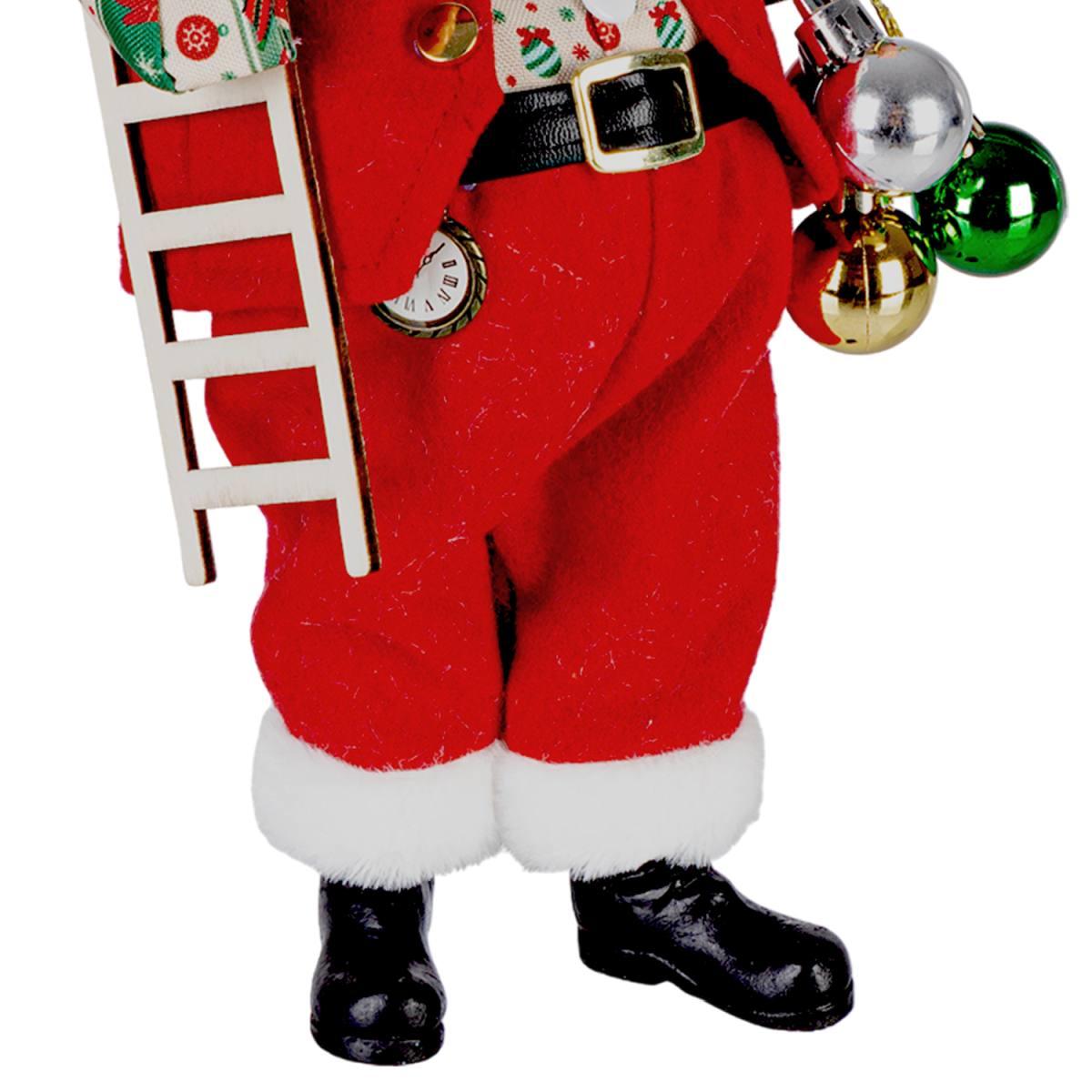 Babbo Natale George Abito Rosso Con Sfere cm.28 |Bizzotto