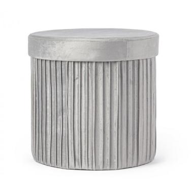 Pouf Contenitore Jocelyn To Velluto Grigio | Bizzotto
