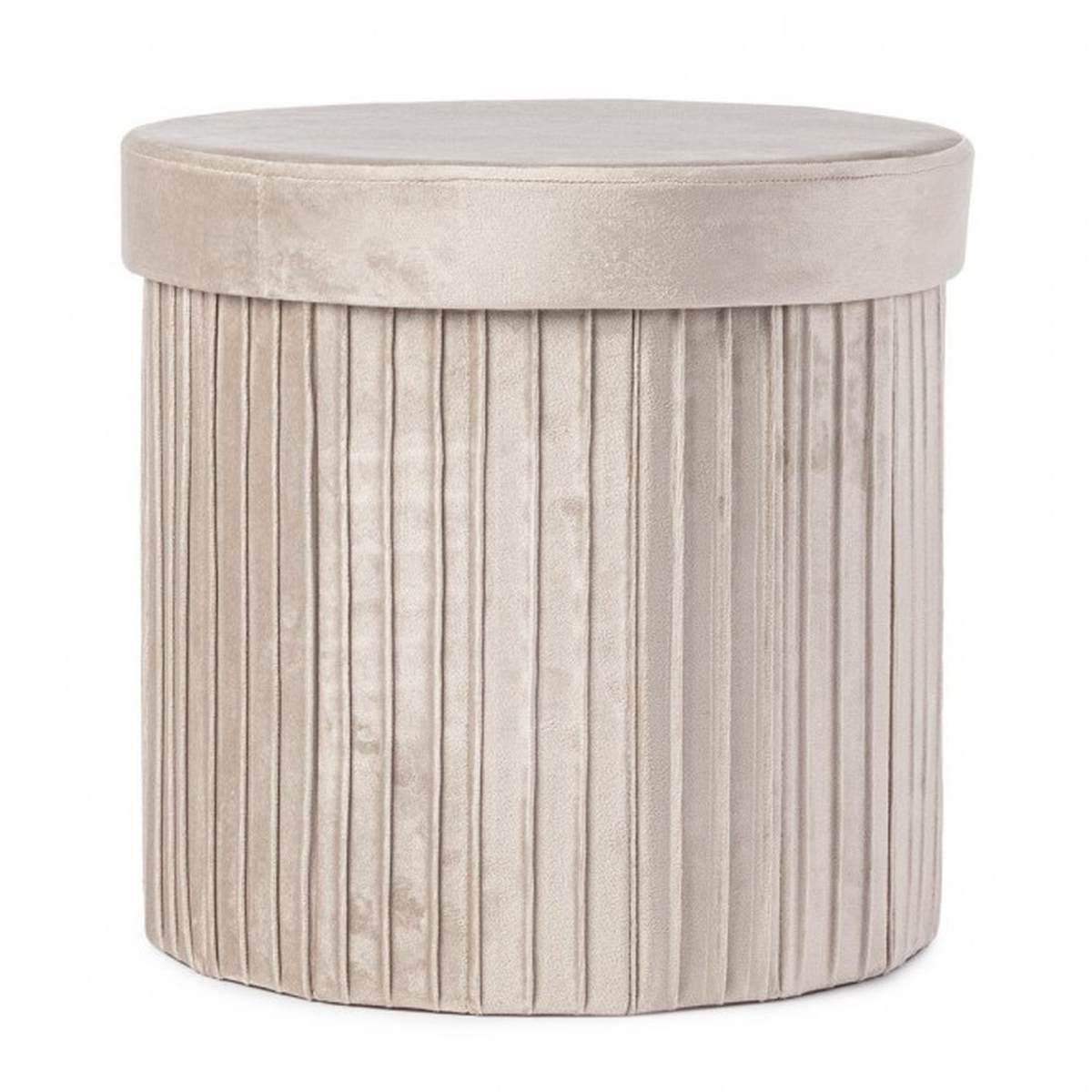 Pouf Contenitore Jocelyn To Velluto Beige | Bizzotto