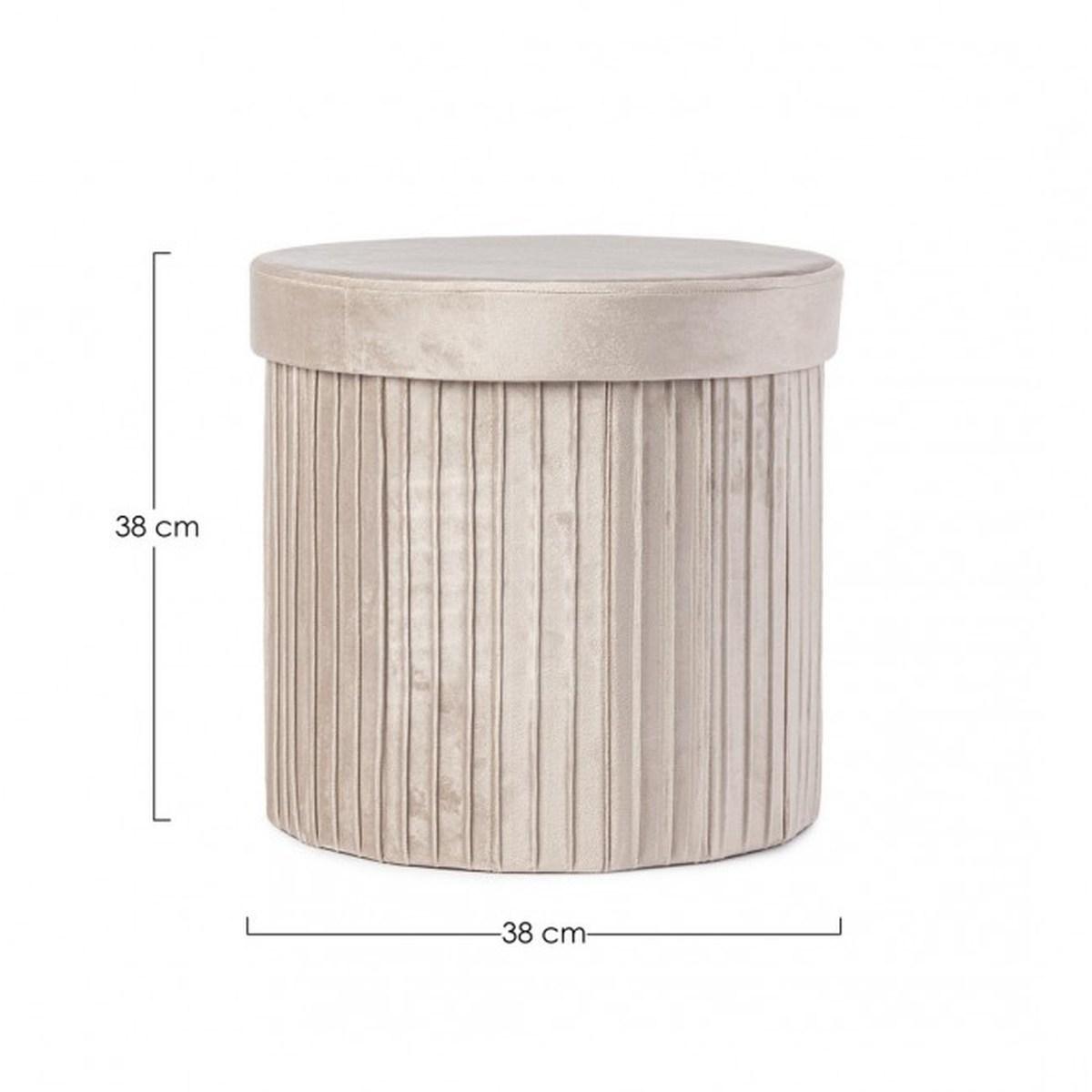 Pouf Contenitore Jocelyn To Velluto Beige | Bizzotto