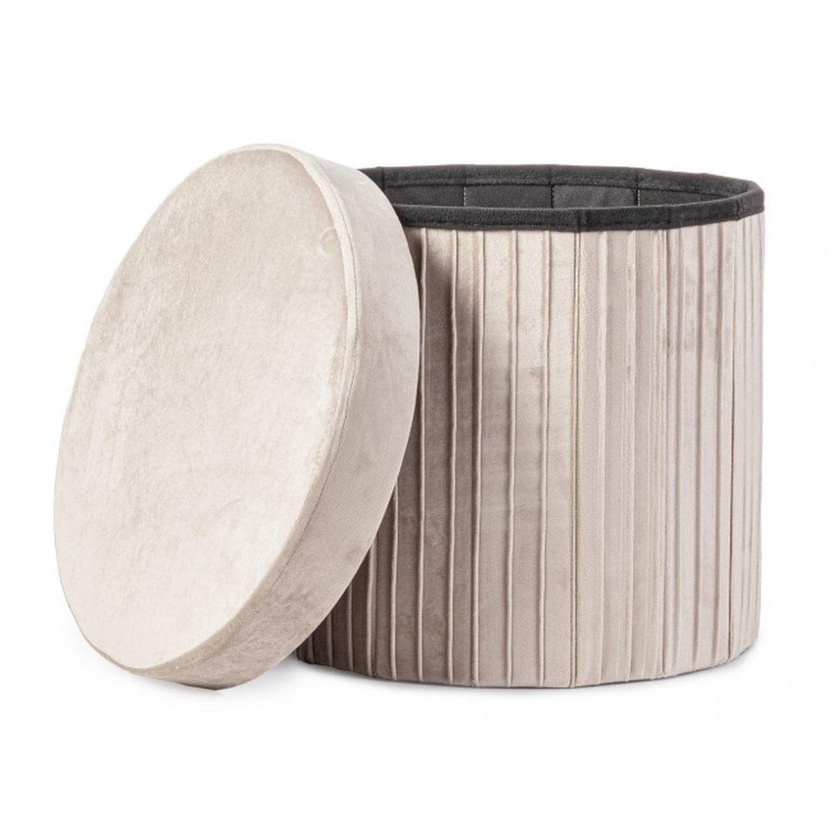 Pouf Contenitore Jocelyn To Velluto Beige | Bizzotto