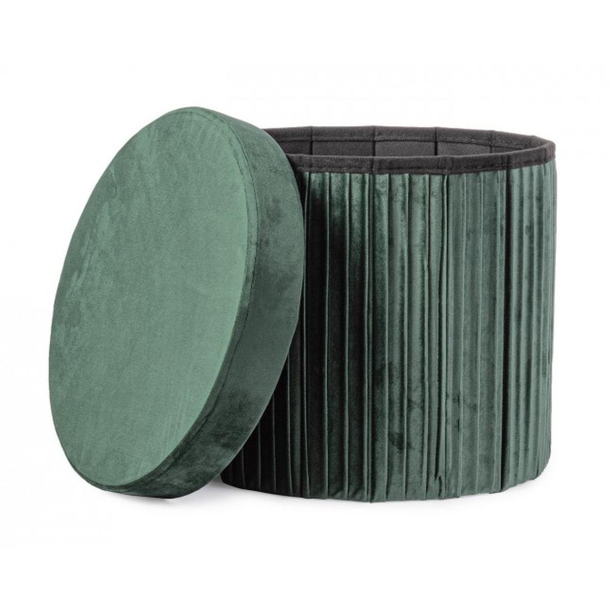 Pouf Contenitore Jocelyn To Velluto Verde | Bizzotto