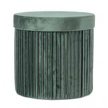 Pouf Contenitore Jocelyn To Velluto Verde | Bizzotto