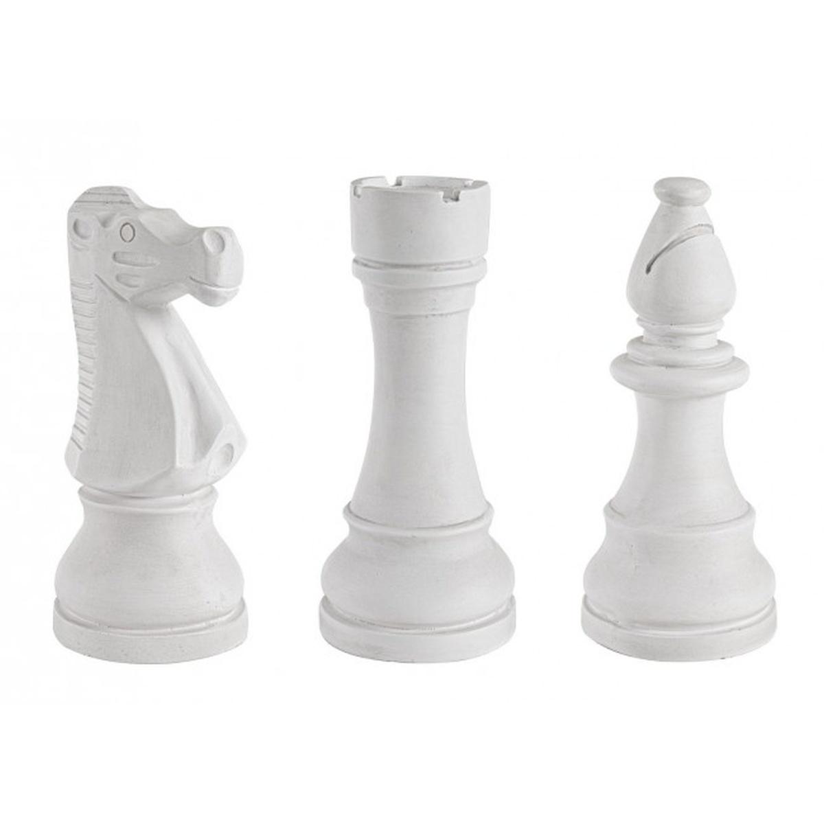 Decorazione Chess Bianco Assortito 3 Modelli | Bizzotto