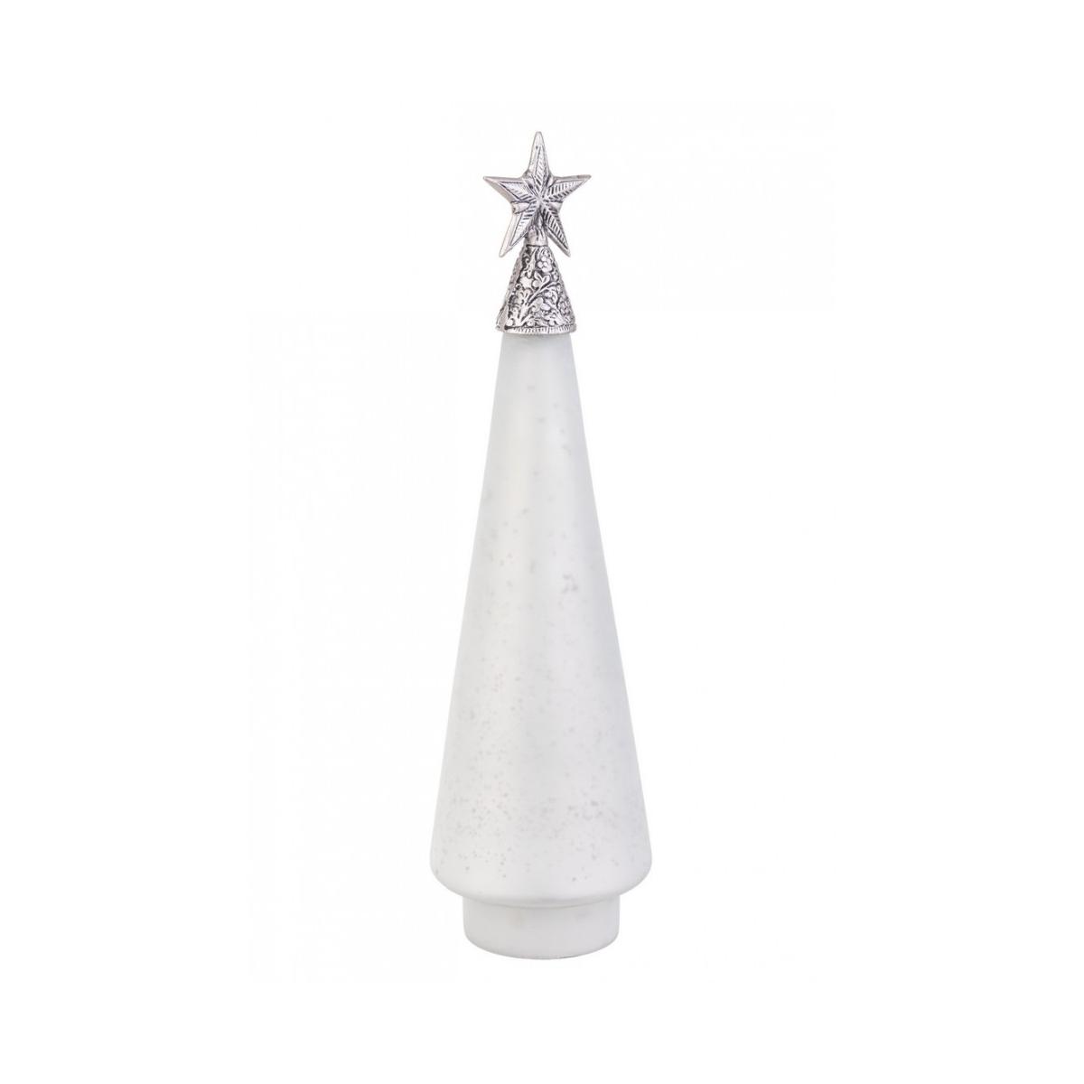 Pino Vetro Glow Bianco Opaco con Stella cm.H44 | Bizzotto