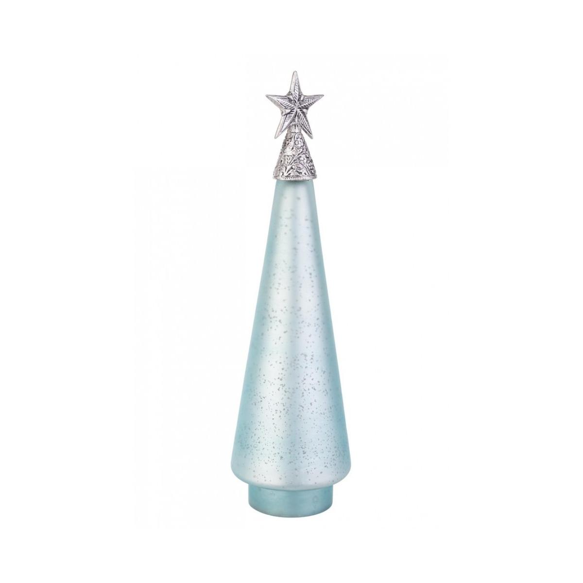 Pino Vetro Glow Azzurro Opaco con Stella cm.H44 | Bizzotto
