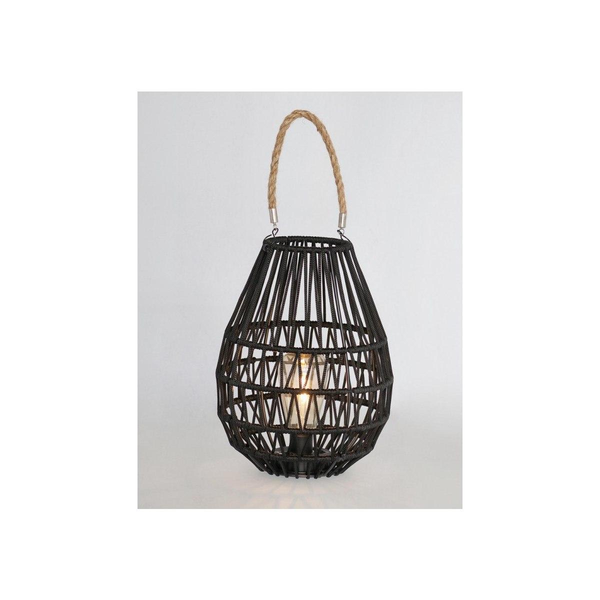 Lanterna Solare Nikhita Bomb Nero cm.Ã?21,5 | Bizzotto