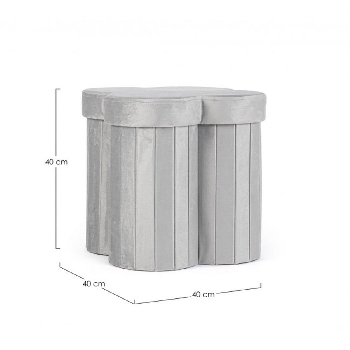 Pouf Contenitore Jocelyn Velluto Grigio | Bizzotto