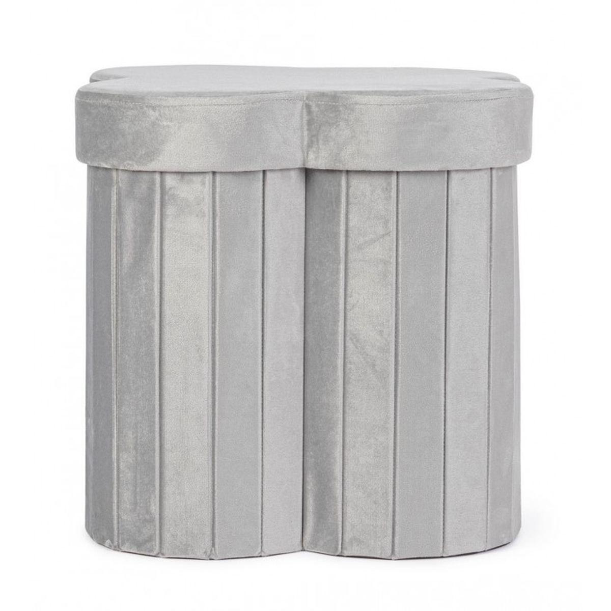 Pouf Contenitore Jocelyn Velluto Grigio | Bizzotto