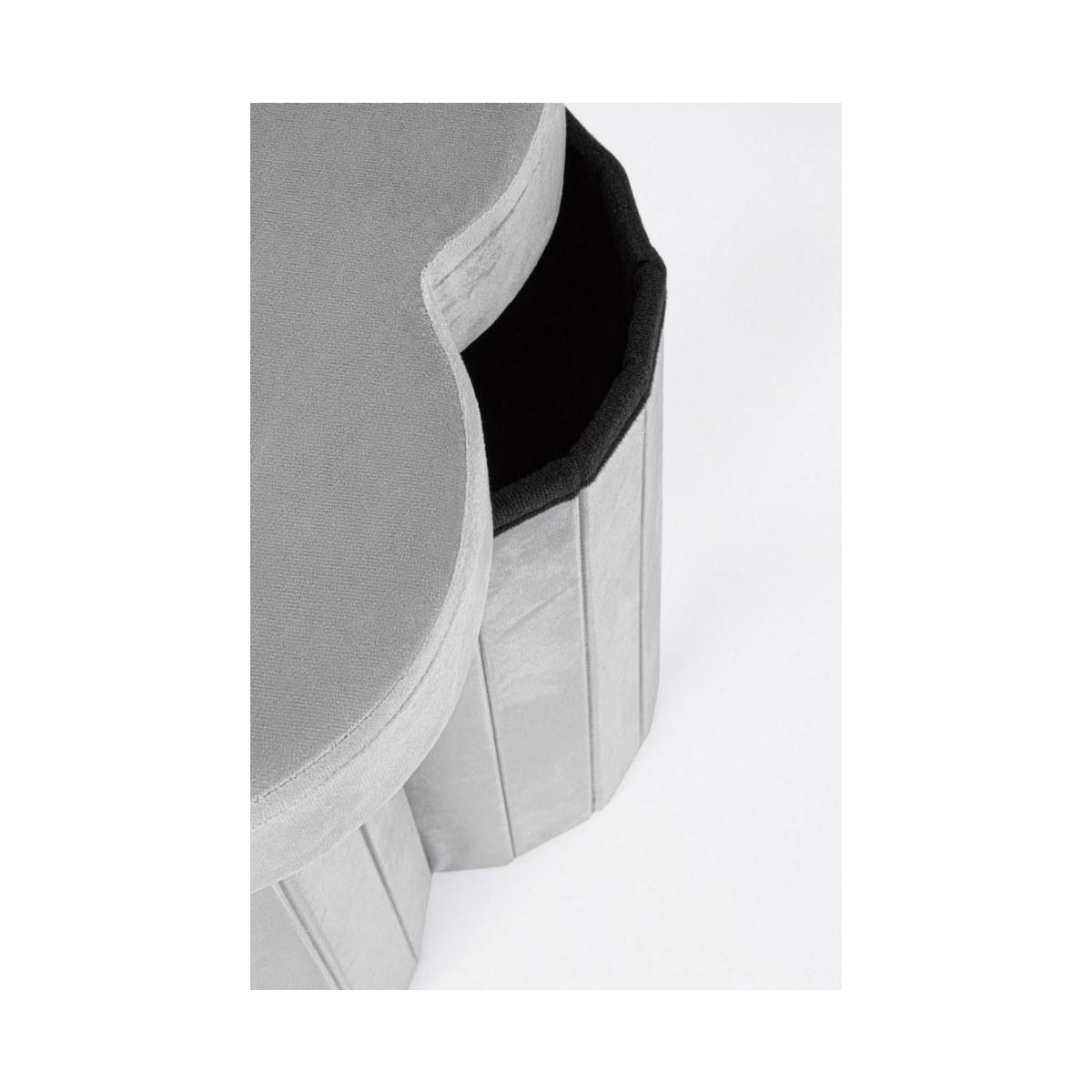 Pouf Contenitore Jocelyn Velluto Grigio | Bizzotto