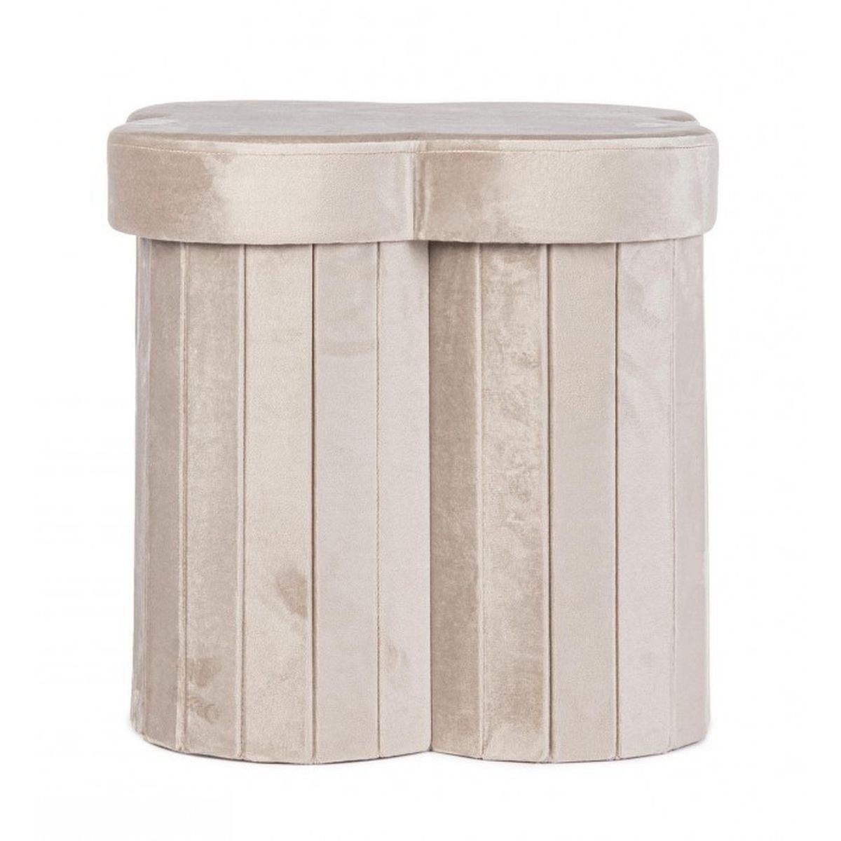 Pouf Contenitore Jocelyn Velluto Beige | Bizzotto