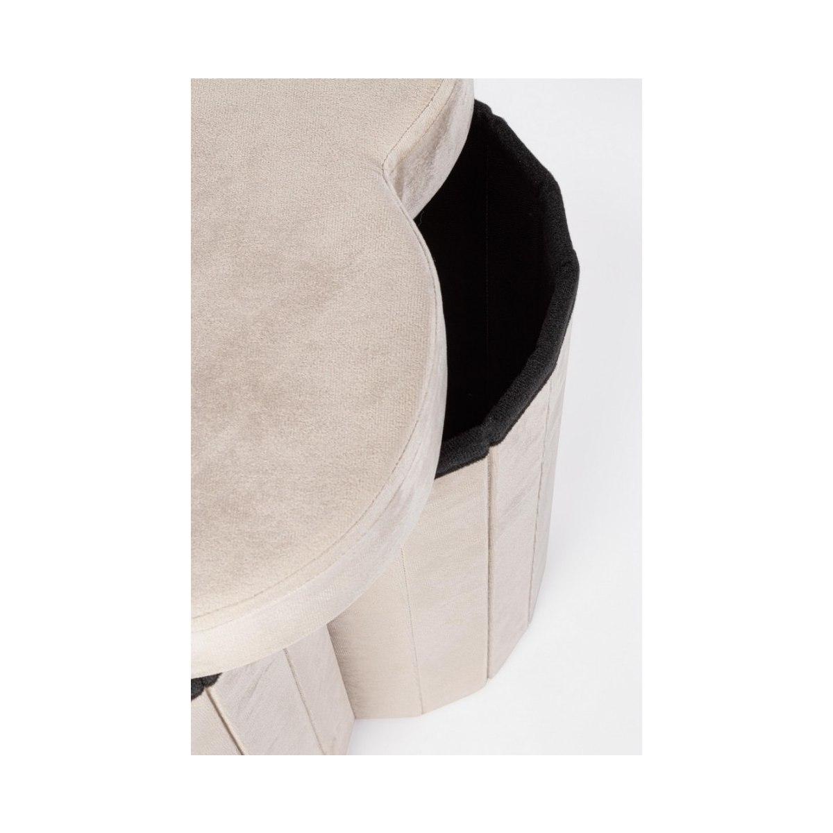 Pouf Contenitore Jocelyn Velluto Beige | Bizzotto