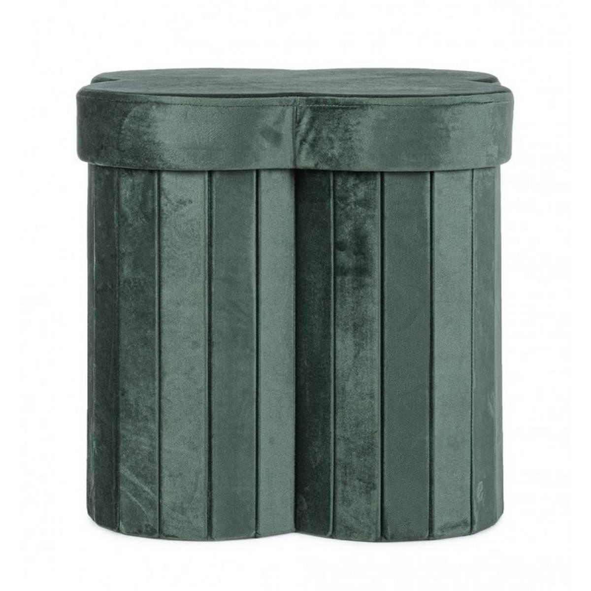 Pouf Contenitore Jocelyn Velluto Verde | Bizzotto