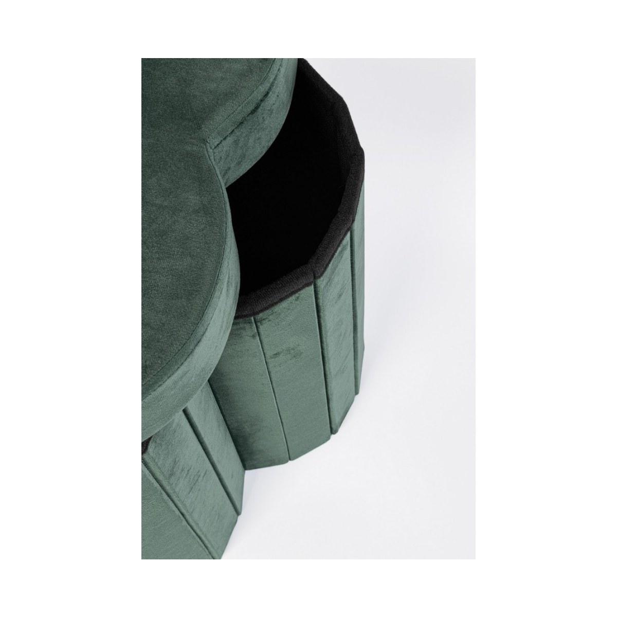 Pouf Contenitore Jocelyn Velluto Verde | Bizzotto