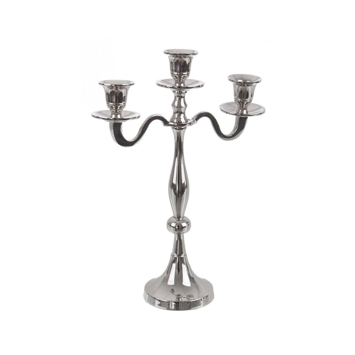 Candelabro Norah 3Fuochi Argento cm.H33 | Bizzotto