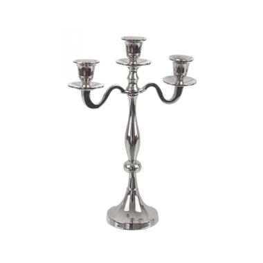 Candelabro Norah 3Fuochi Argento cm.H33 | Bizzotto