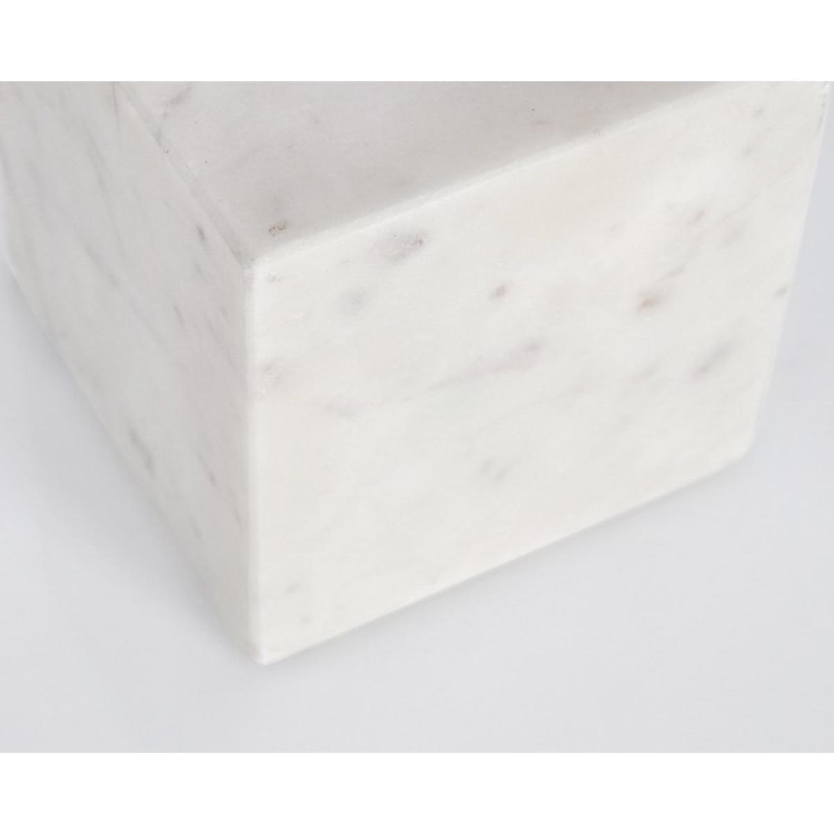 Lampada Tavolo Mandla Marmo Bianco cm.12x12 | Bizzotto