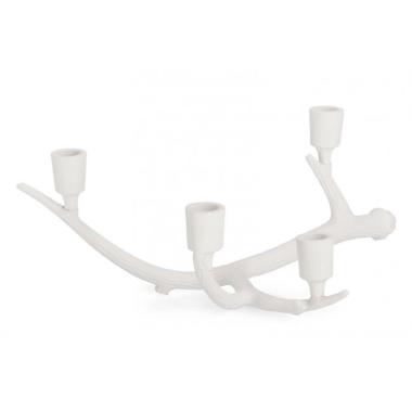 Portacandela 4P Hisar Bianco cm.H16,5 | Bizzotto