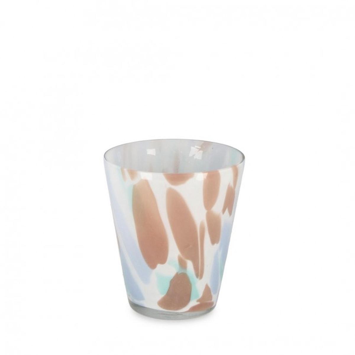 Vaso Matara Vetro Azzur Marron Lucido cm.H15,5 | Bizzotto