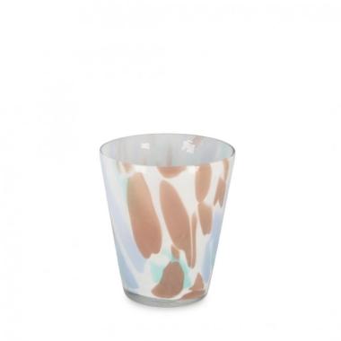 Vaso Matara Vetro Azzur Marron Lucido cm.H15,5 | Bizzotto