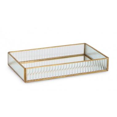 Portagioie Tehri Righe Trasp Oro 32,5x21 | Bizzotto