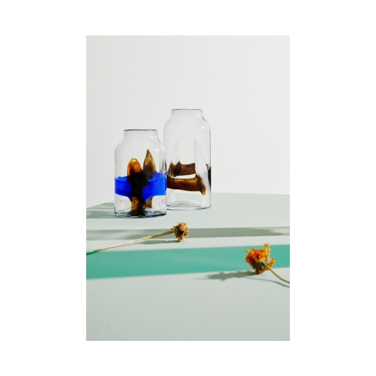 Vaso Eridanus Vetro Blu Nero cm.H24,5 | Bizzotto