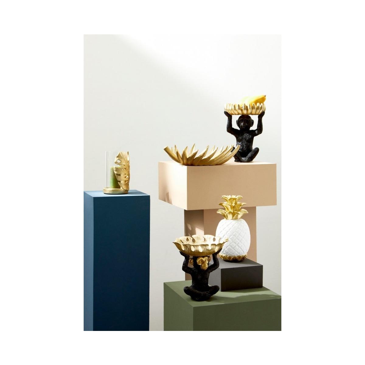 Portacandela Palong Foglia Monstera Oro cm.H23 | Bizzotto