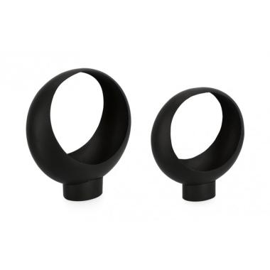 Portafiori Set pz.2 Keyra To Nero | Bizzotto