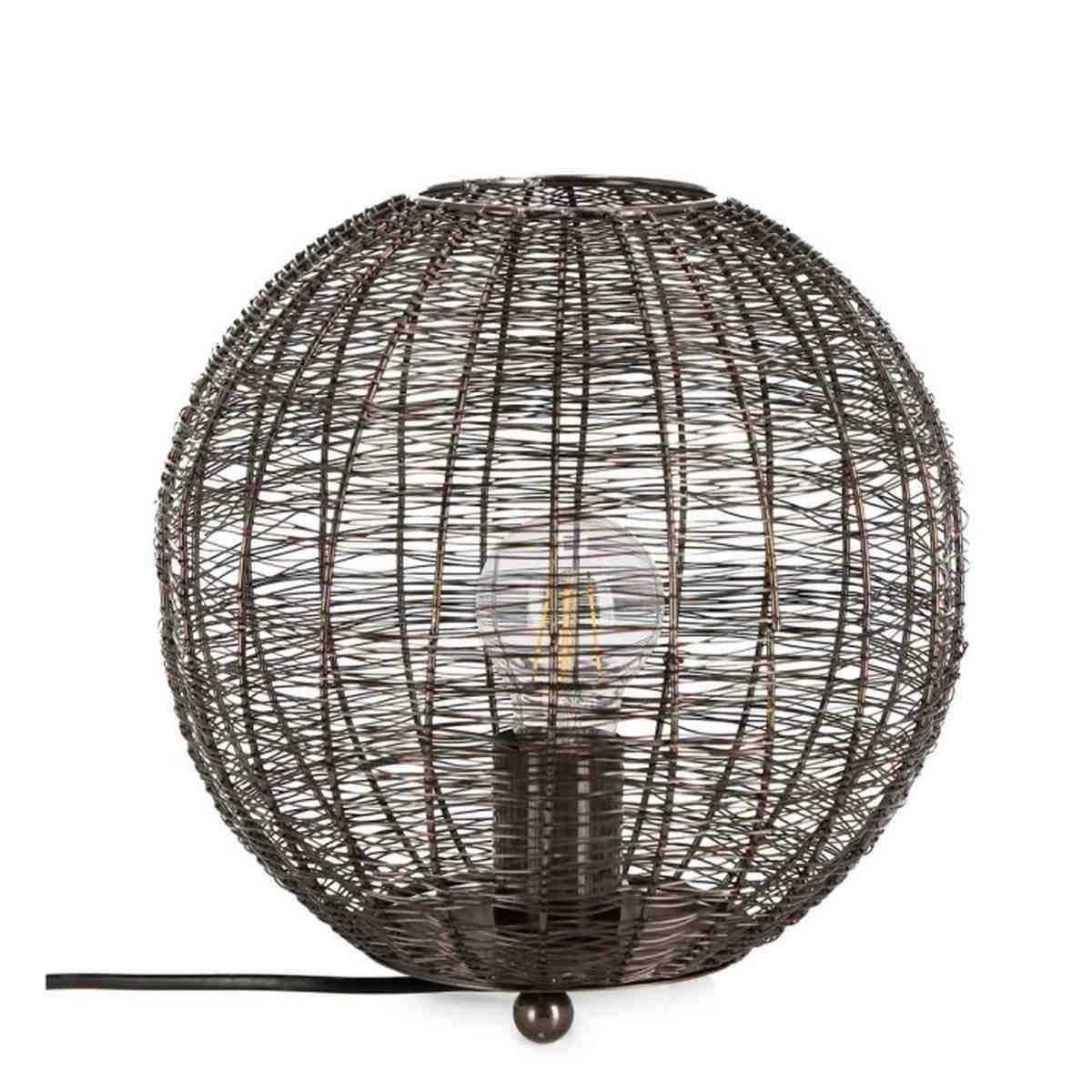 Lampada Tavolo Inay Tondo Nero cm.Ã?26 | Bizzotto