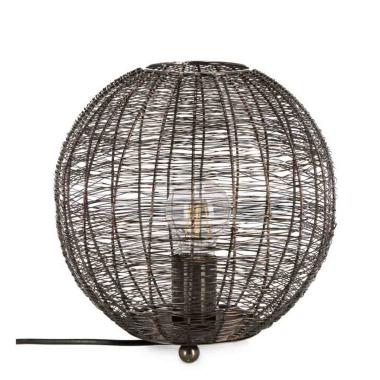 Lampada Tavolo Inay Tondo Nero cm.Ã?26 | Bizzotto