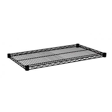 Piano Scaffale Cromo Nero Opaco Lux Rettangolare cm.45x90 | Bizzotto