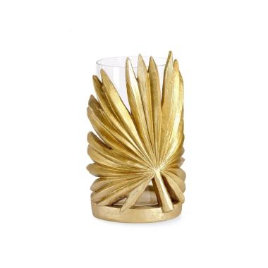 Portacandela Palong Foglia Palma Oro cm.H24,5 | Bizzotto