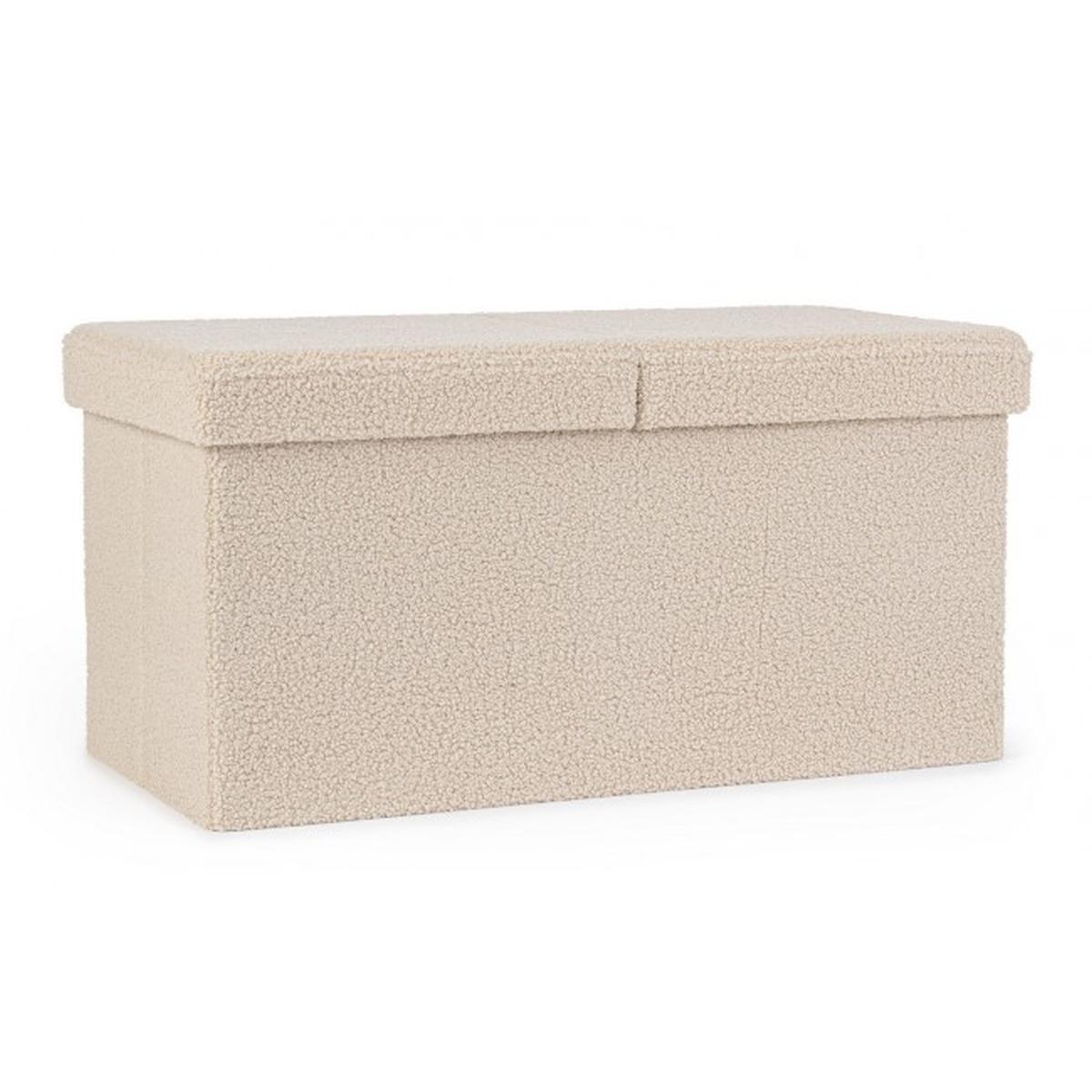 Pouf Contenitore Pieghevole. Joris Ret Boucle Beige | Bizzotto