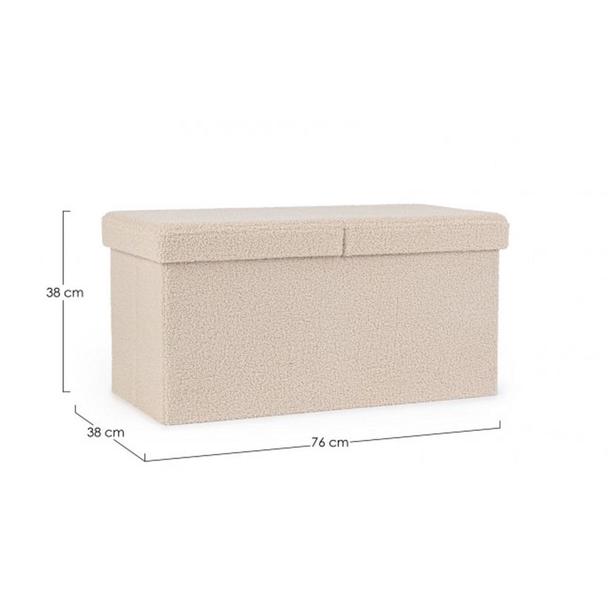 Pouf Contenitore Pieghevole. Joris Ret Boucle Beige | Bizzotto