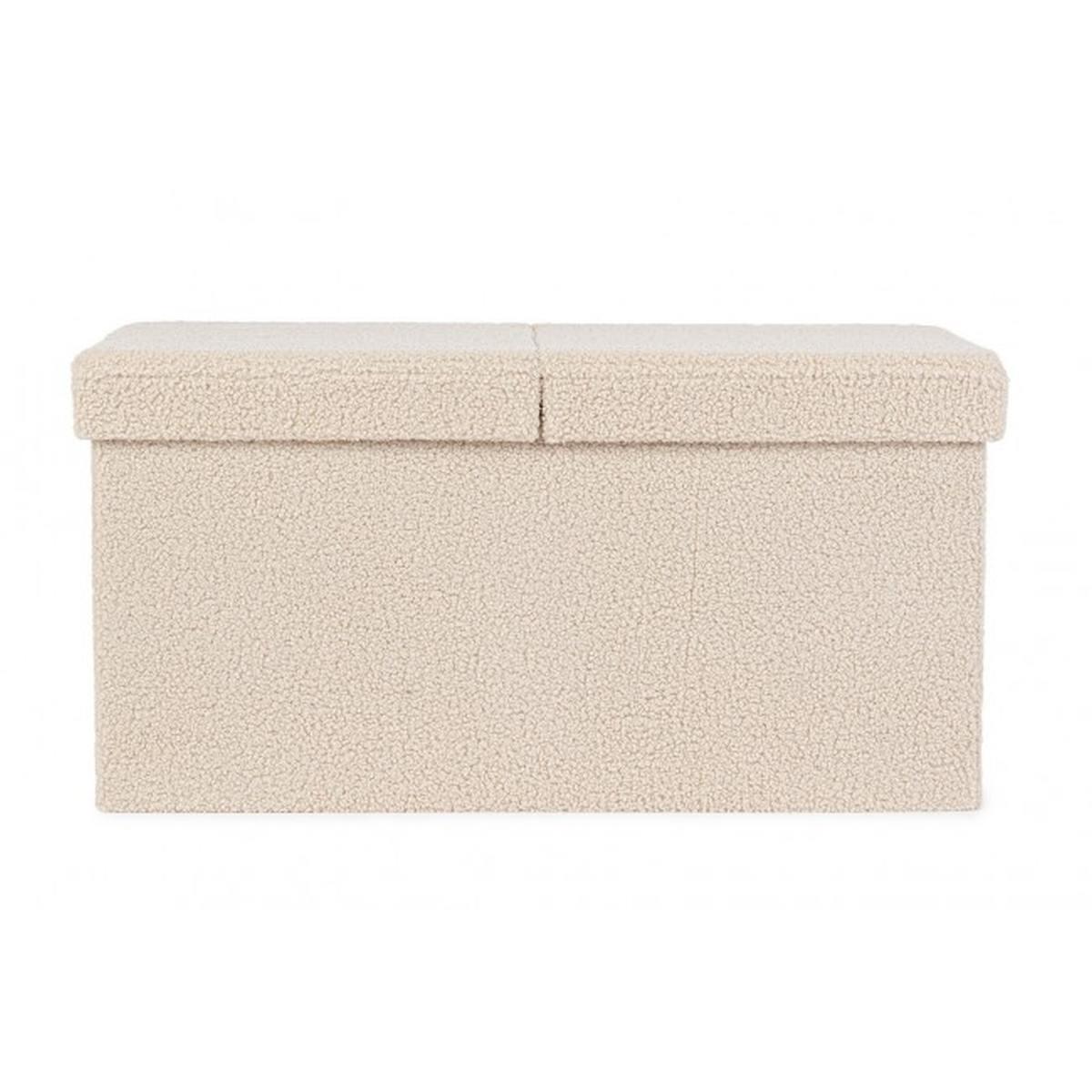 Pouf Contenitore Pieghevole. Joris Ret Boucle Beige | Bizzotto