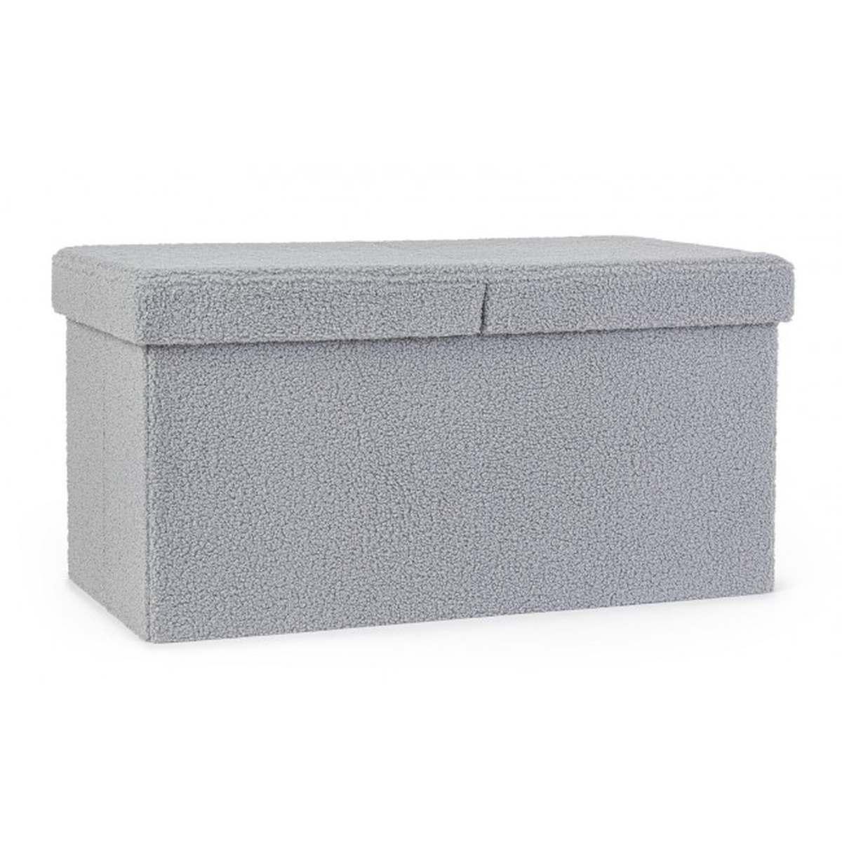 Pouf Contenitore Pieghevole. Joris Ret Boucle Grigio | Bizzotto