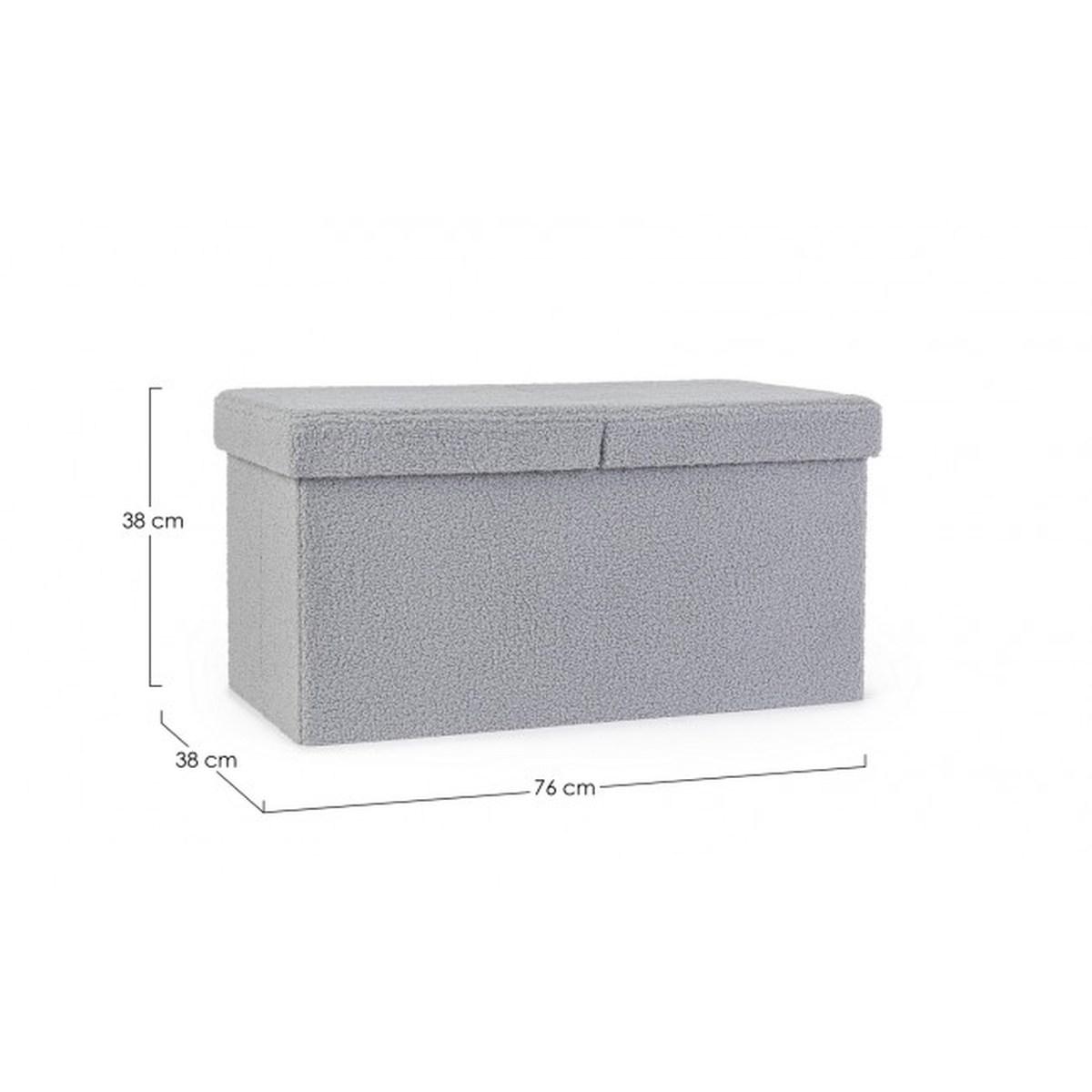 Pouf Contenitore Pieghevole. Joris Ret Boucle Grigio | Bizzotto