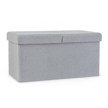 Pouf Contenitore Pieghevole. Joris Ret Boucle Grigio | Bizzotto