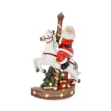 Decorazione Adley Babbo con Cavallo cm.H15 | Bizzotto