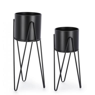 Portafiori Set pz.2 Madelyn To Nero | Bizzotto