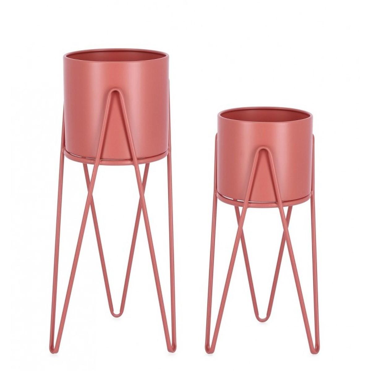 Portafiori Set pz.2 Madelyn To Salmone | Bizzotto