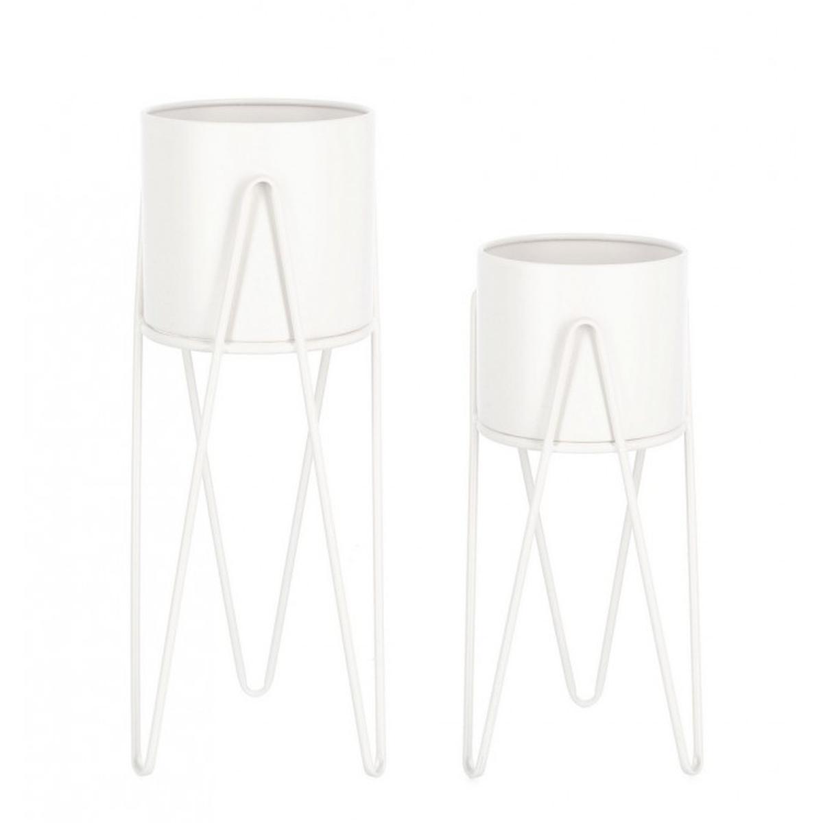 Portafiori Set pz.2 Madelyn To Bianco | Bizzotto